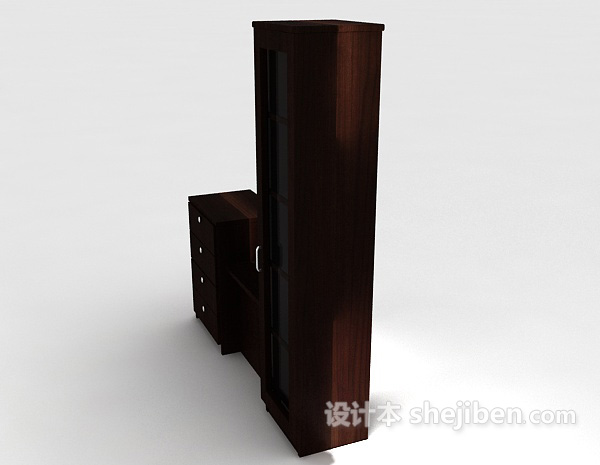设计本中式简约家居衣柜3d模型下载