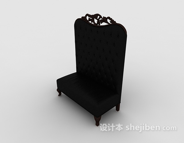 深色个性单人沙发3d模型下载