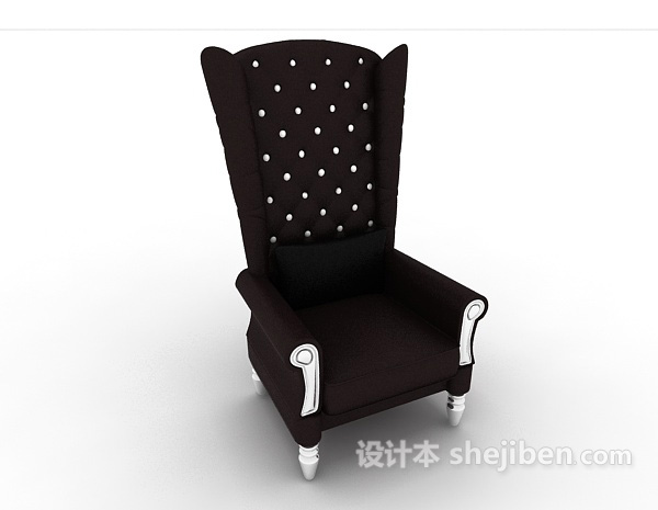 免费欧式高背家居椅3d模型下载