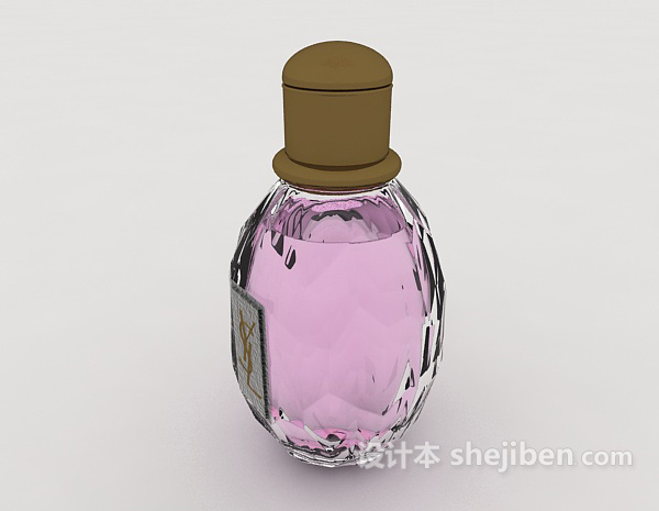 现代风格简约透明玻璃香水瓶3d模型下载