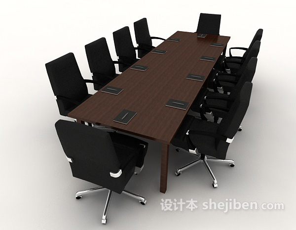 现代风格公司简约会议桌3d模型下载