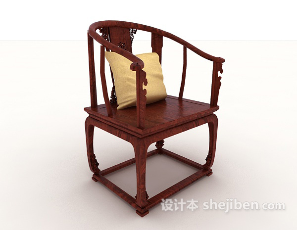 免费中式古典扶手椅3d模型下载