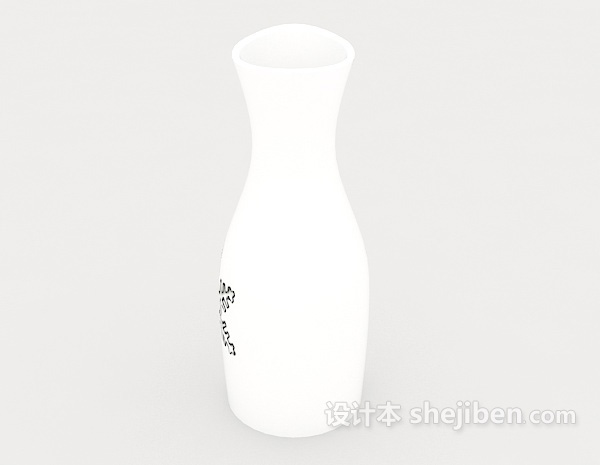 免费白色瓶子摆设品3d模型下载