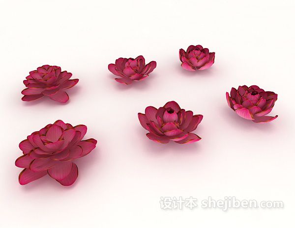 免费红花植物幼苗3d模型下载