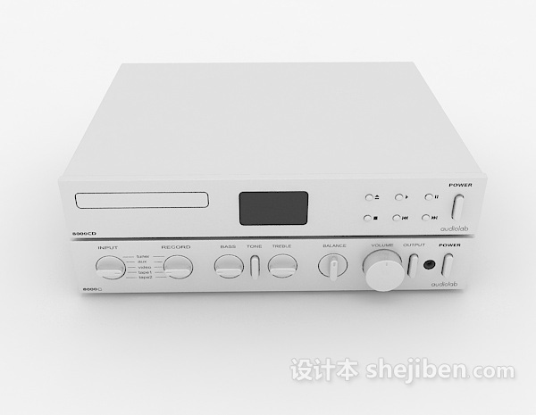 现代风格家居VCD播放机3d模型下载