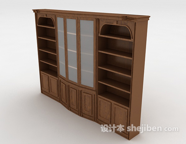 设计本欧式古老书柜3d模型下载
