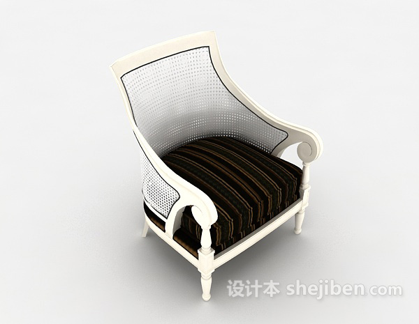 白色欧式家居椅3d模型下载