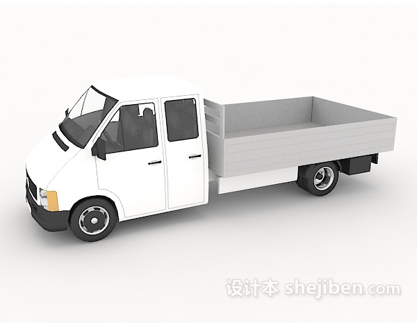 设计本白色运输货车3d模型下载