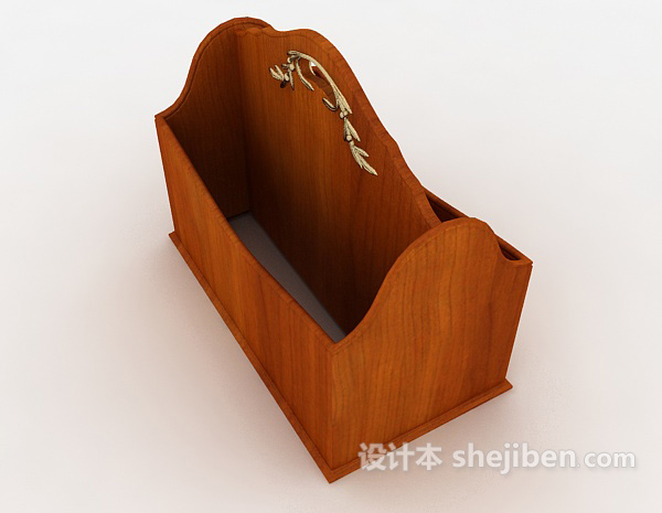 设计本实木文件收纳盒3d模型下载