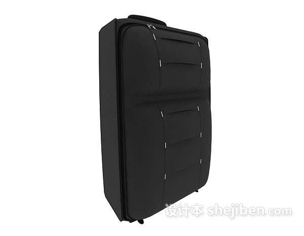 免费黑色行李箱3d模型下载