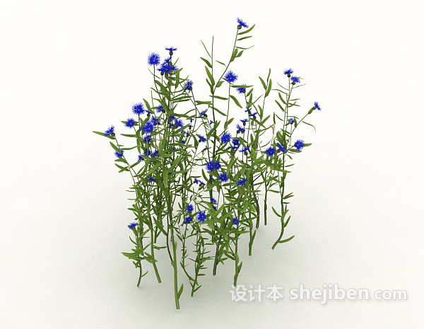 现代风格紫花植物3d模型下载