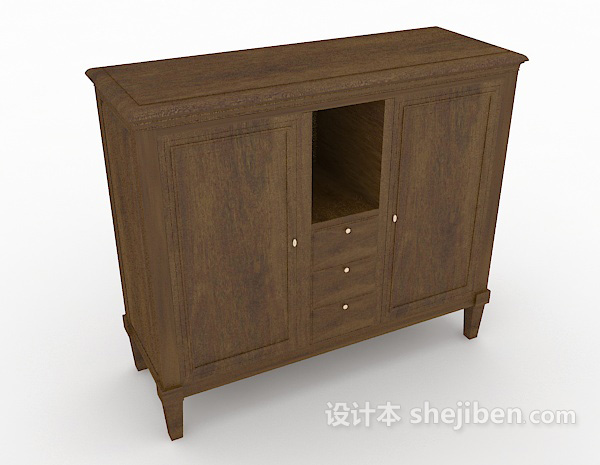 厨房实木橱柜3d模型下载