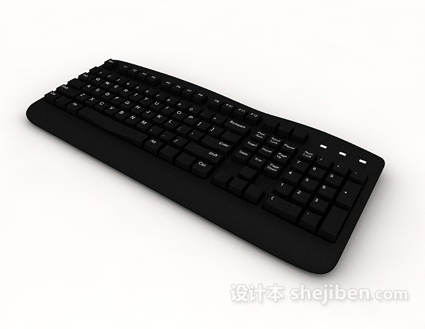 黑色电脑键盘3d模型下载