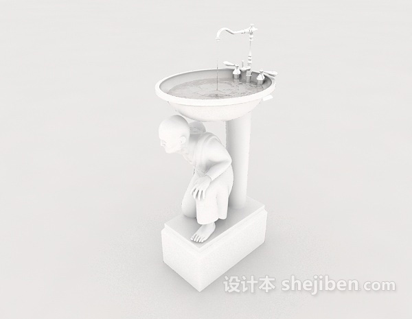 公共场合洗手池3d模型下载