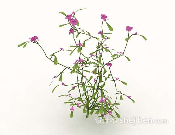 现代风格绿化带植物花草3d模型下载
