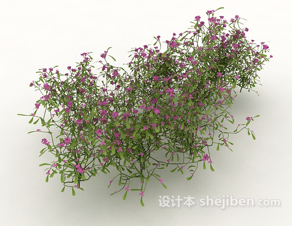 设计本紫色花丛3d模型下载