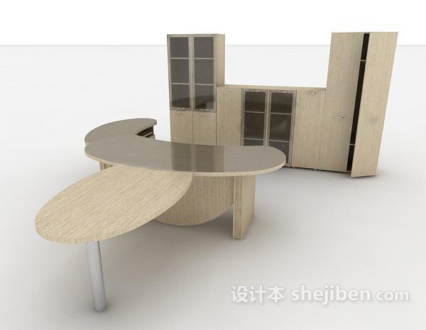 设计本办公桌、文件柜3d模型下载