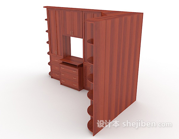 设计本红木家居整体衣柜3d模型下载