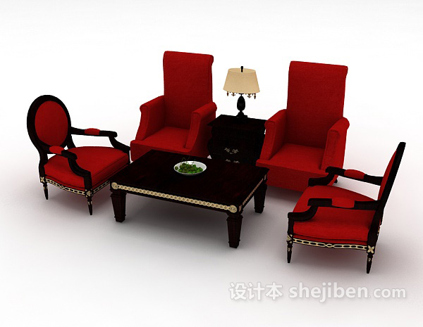 免费新古典组合沙发3d模型下载
