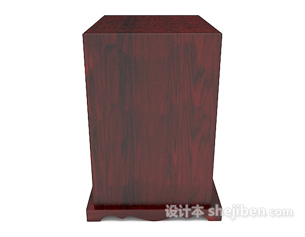 设计本中式红木床头柜3d模型下载