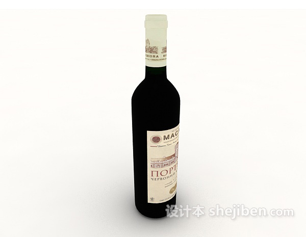 现代风格欧式红酒3d模型下载