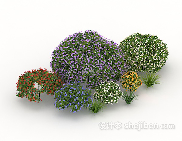 大小花丛3d模型下载