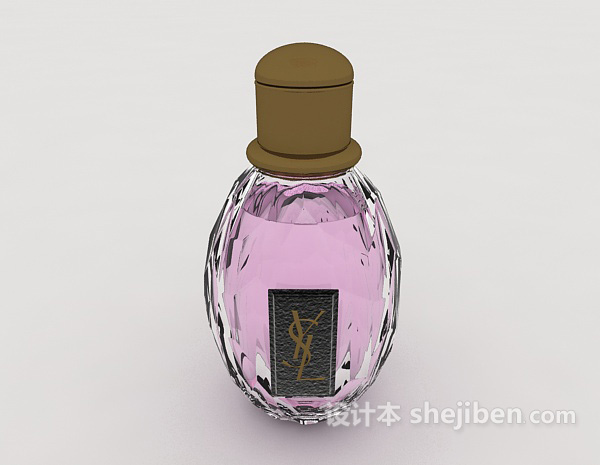 设计本简约透明玻璃香水瓶3d模型下载