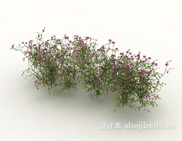 紫色花丛3d模型下载