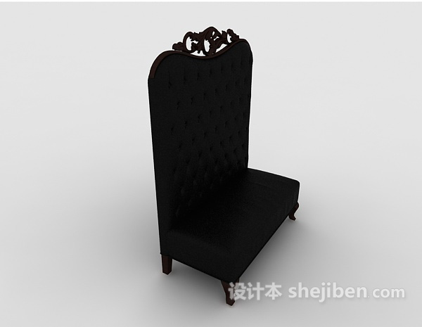设计本深色个性单人沙发3d模型下载