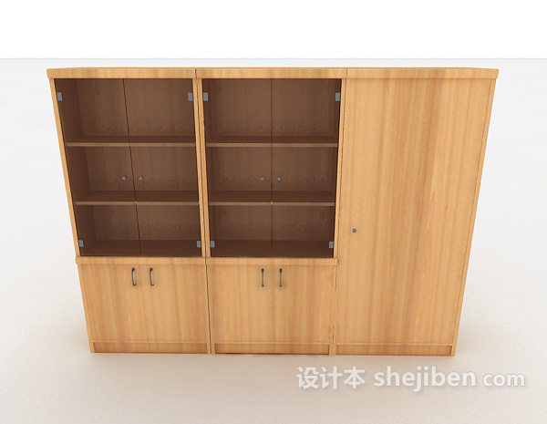 现代风格简约实木现代衣柜3d模型下载