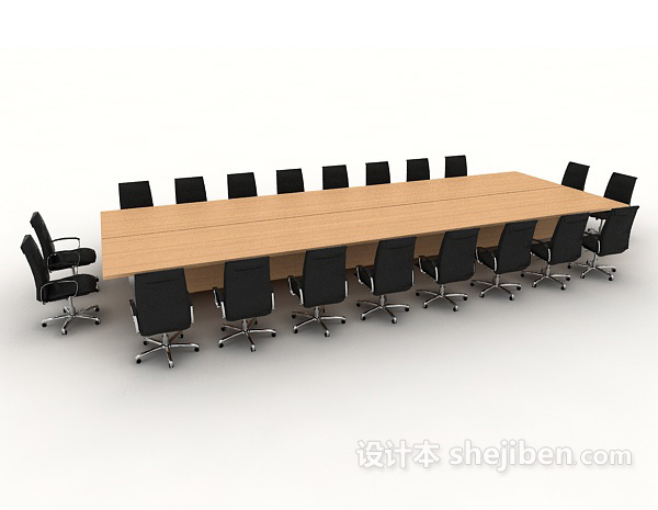 设计本大型会议办公桌3d模型下载