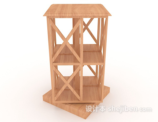 现代风格小型实木杂物储物架3d模型下载
