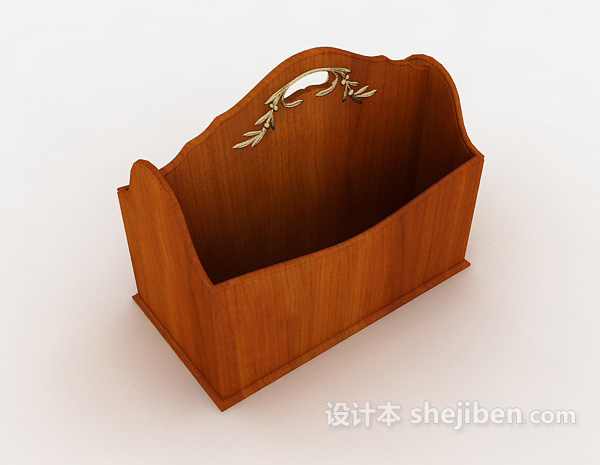 实木文件收纳盒3d模型下载