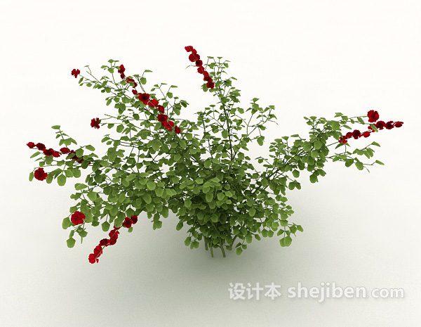 设计本绿色花朵植物3d模型下载