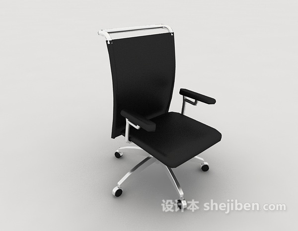 现代风格扶手黑色办公椅3d模型下载