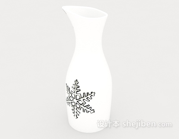 现代风格白色瓶子摆设品3d模型下载