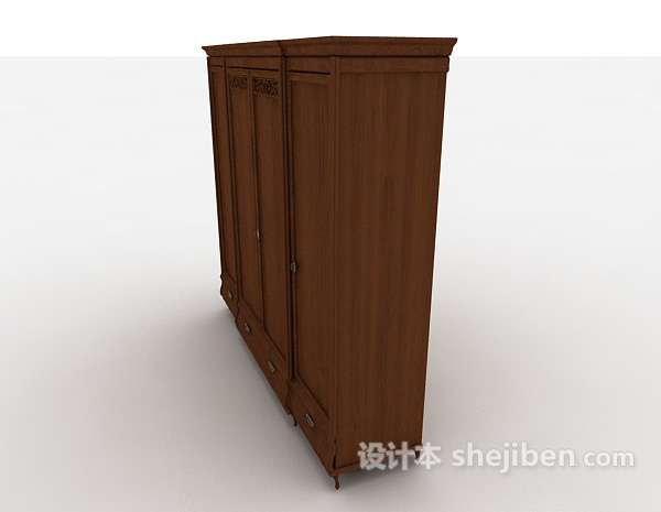设计本新中式风格衣柜3d模型下载