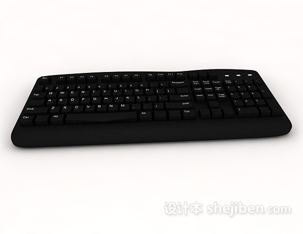 现代风格黑色电脑键盘3d模型下载