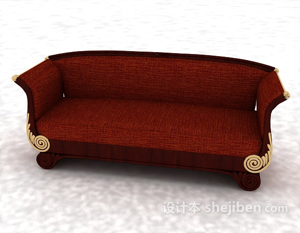 免费欧式古典沙发3d模型下载