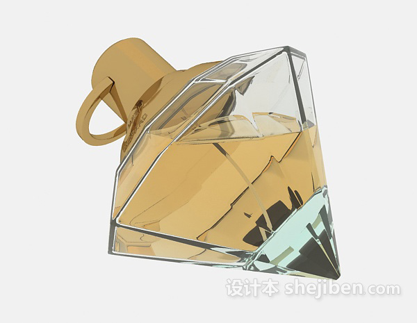 免费透明玻璃香水瓶3d模型下载