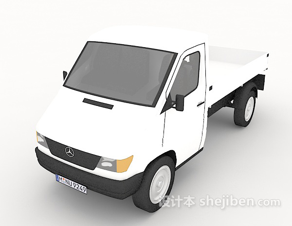 现代风格白色货车3d模型下载