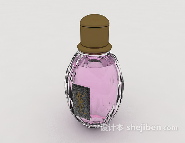 免费简约透明玻璃香水瓶3d模型下载