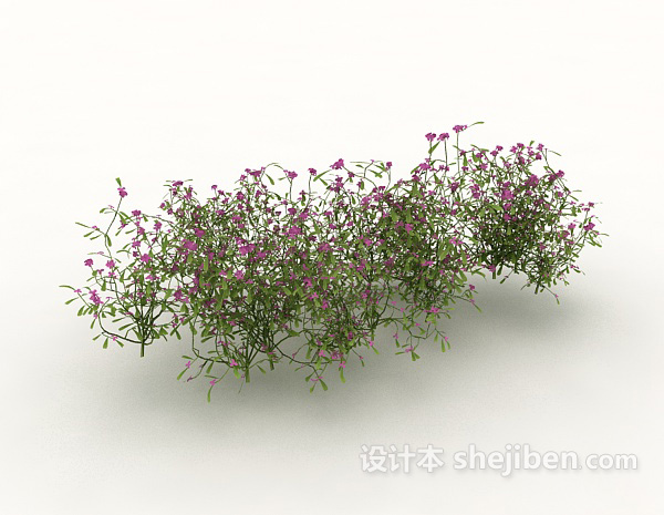 现代风格紫色花丛3d模型下载