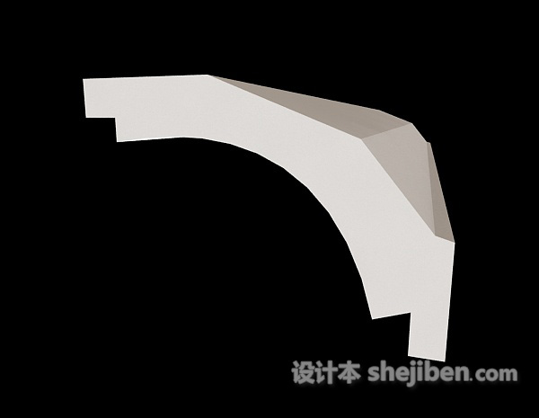 设计本白色石膏线构件3d模型下载