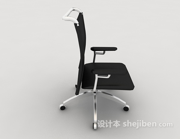 设计本扶手黑色办公椅3d模型下载