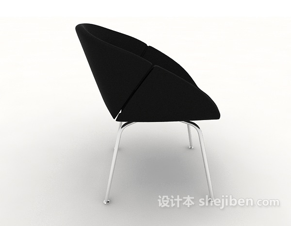 设计本黑色现代风格休闲椅3d模型下载