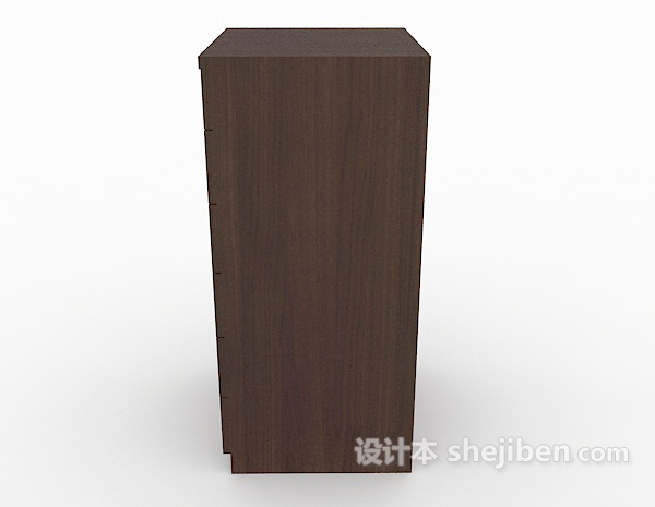 设计本现代棕色抽屉柜3d模型下载