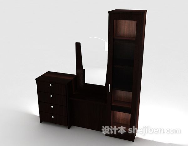中式风格中式简约家居衣柜3d模型下载
