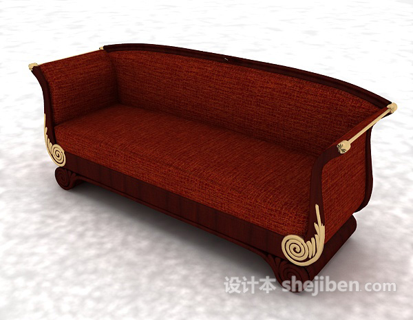 设计本欧式古典沙发3d模型下载