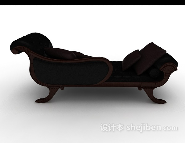 欧式风格实木贵妃椅3d模型下载